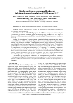 Risk factors for noncommunicable diseases in Lithuanian
