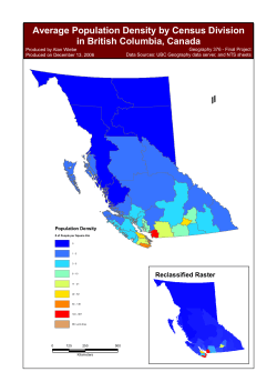 Average Population Density by Census Division