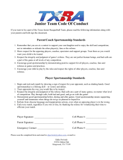 Junior Team Code Of Conduct