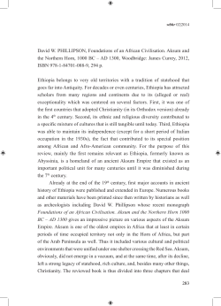 David W. PHILLIPSON, Foundations of an African Civilisation