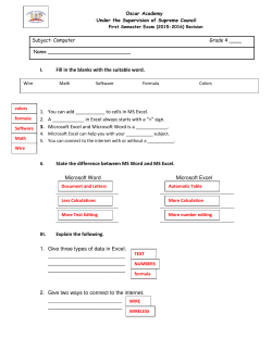 I. Fill in the blanks with the suitable word. 1. You
