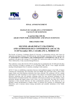 SECOND ARAB IMPACT CRATERING AND ASTROGEOLOGY