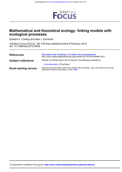 ecological processes Mathematical and theoretical ecology: linking