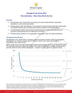 Thought for the Week (252): Diversification &ndash; More than Meets the Eye