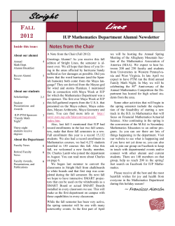 Fall 2012 - Indiana University of Pennsylvania