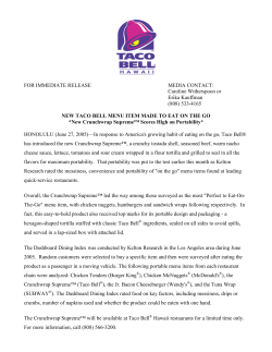 FOR IMMEDIATE RELEASE MEDIA CONTACT