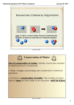 Balancing Equations Notes