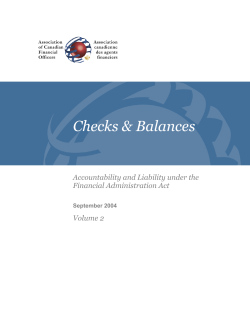 Checks and Balances - Association of Canadian Financial Officers