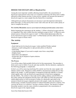 DISSOLVED OXYGEN - Huron River Watershed Council