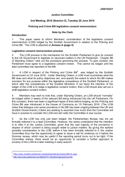 Paper by the clerk - Policing and Crime LCM