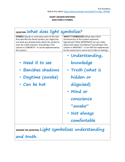 QUESTION: What does light symbolize? • Need it to see • Banishes