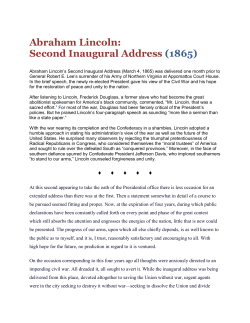 Abraham Lincoln: Second Inaugural Address (1865) - apush-xl