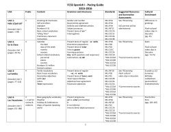 FCSS Spanish I - Pacing Guide 2015-2016