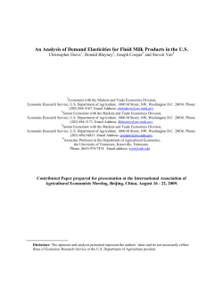 An Analysis of Demand Elasticities for Fluid Milk