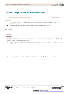 Lesson 5: Graphs of Functions and Equations