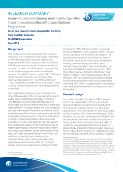 research summary - International Baccalaureate