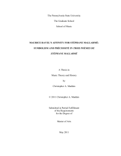 MAURICE RAVEL`S AFFINITY FOR ST&Eacute;PHANE MALLARM&Eacute;