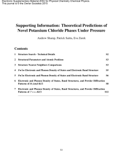 Supporting Information: Theoretical Predictions of Novel Potassium