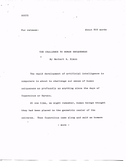 For release: About 800 words By Herbert A