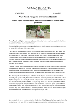 Ahura Resorts Appoints Dedicated Group Environment Manager