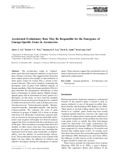 Accelerated Evolutionary Rate May Be Responsible for