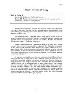 Chapter 2: Forms of Energy