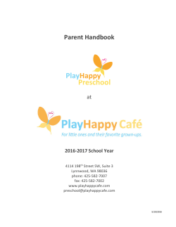 Parent Handbook - PlayHappy Cafe