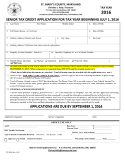 County Senior "Cap" Tax Credit