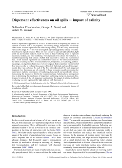 Dispersant effectiveness on oil spills e impact of salinity