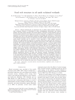 Food web structure in oil sands reclaimed wetlands