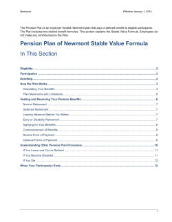 Pension Plan of Newmont Stable Value Formula In This Section