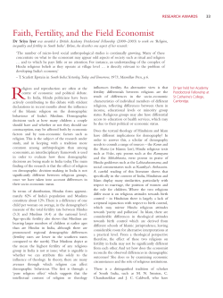 Faith, Fertility and the Field Economist (BAR 7