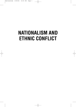 NATIONALISM AND ETHNIC CONFLICT