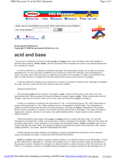 acid and base - Georgia Standards