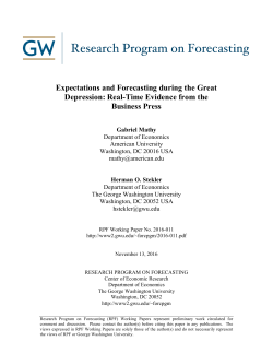 Expectations and Forecasting during the Great Depression: Real