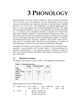 3 PHONOLOGY