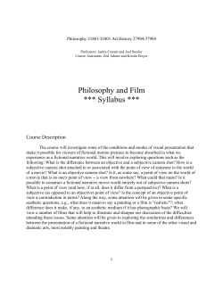 Philosophy and Film *** Syllabus