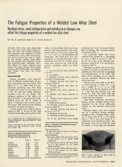 The Fatigue Properties of a Welded Low Alloy Steel