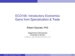 Gains from Trade - Department of Economics