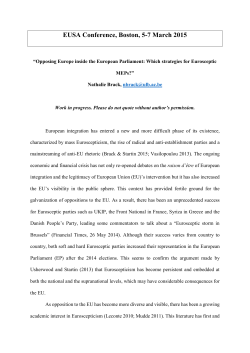 Opposing Europe within the European Parliament. Which strategies