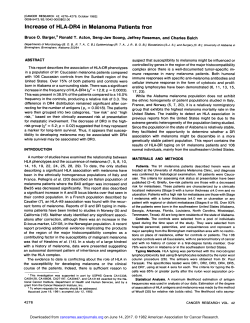 Increase of HLA-DR4 in Melanoma Patients from