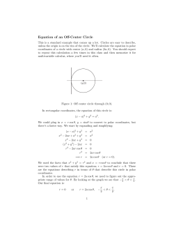 Equation of an Off-Center Circle