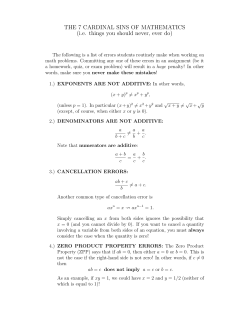 THE 7 CARDINAL SINS OF MATHEMATICS (i.e. things you should