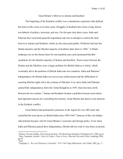 The conflict in Jammu/Kashmir between its Hindu and Muslim