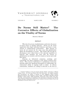 Do Norms Still Matter? The Corrosive Effects of Globalization on the