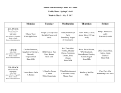 Lunch Menu - Child Care Center