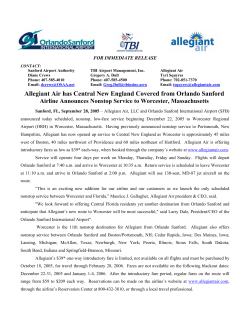 Allegiant Air has Central New England Covered from Orlando Sanford