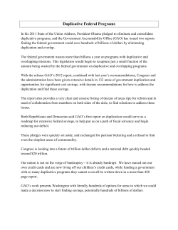 Duplicative Federal Programs Coburn