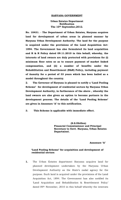Land Pooling Scheme for acquisition and development of