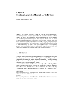 Sentiment Analysis of French Movie Reviews